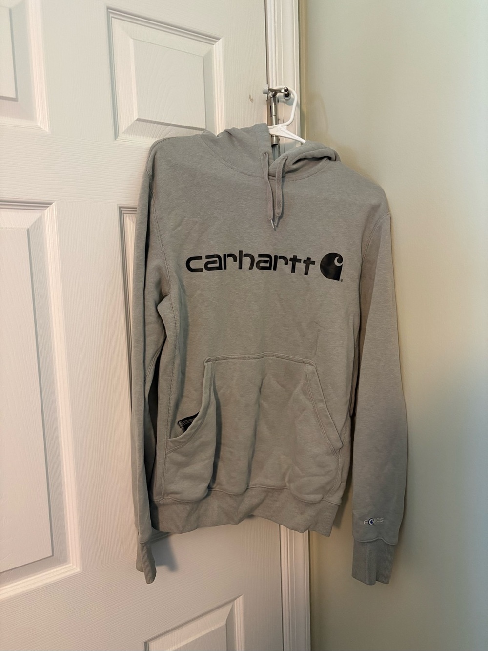 Carhartt Men's Light Gray Logo Pullover Hoodie